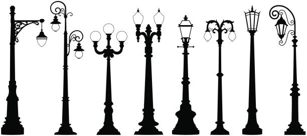 uliczne światła - latarnia uliczna stock illustrations