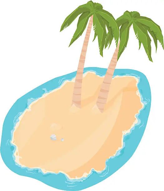 Vector illustration of Isometric Desert Island