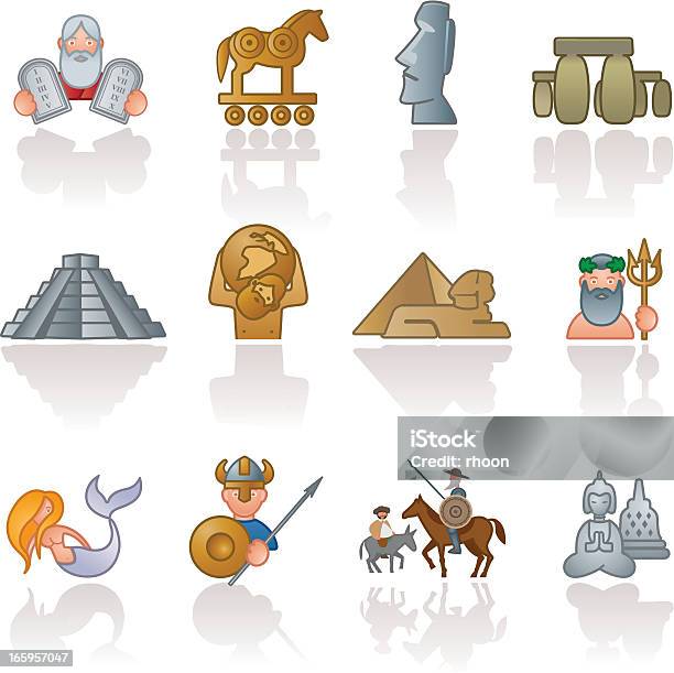 Historische Symbole Stock Vektor Art und mehr Bilder von Maya - Kultur - Maya - Kultur, Trojanisches Pferd, Vektor