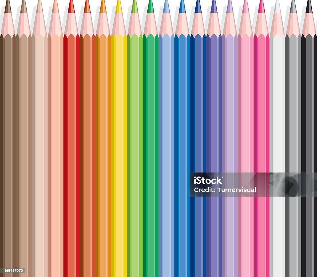 Lápices de color de baldosas sin costuras - arte vectorial de Amarillo - Color libre de derechos
