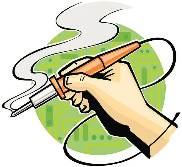 Vector illustration of soldering iron