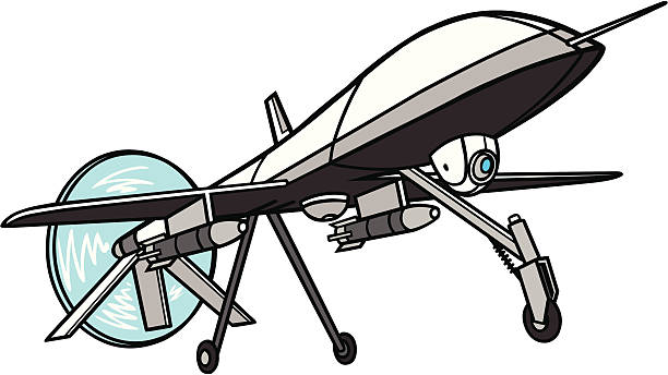 illustrations, cliparts, dessins animés et icônes de bourdonnement - drone militaire