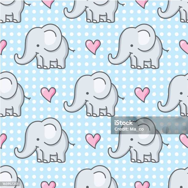 Babyelefanten Cartoon Nahtlose Muster Stock Vektor Art und mehr Bilder von Muster - Muster, Baby, Elefant