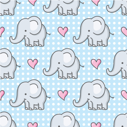 baby elephant seamless pattern / cartoon
