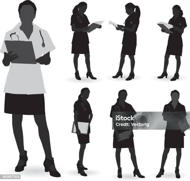 Doctor Silhouette Stock Illustration - Download Image Now - In Silhouette, Female Doctor, Doctor