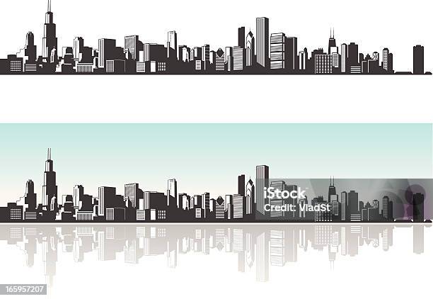 Ville De Chicago Vecteurs libres de droits et plus d'images vectorielles de Chicago - Illinois - Chicago - Illinois, Horizon urbain, Vectoriel