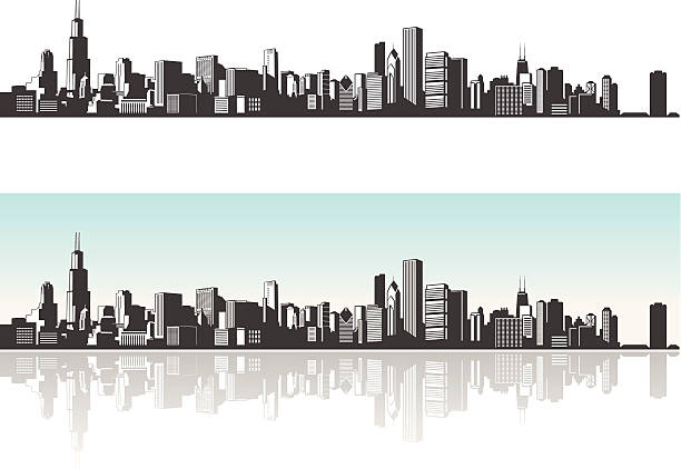 Chicago skyline Chicago skyline. chicago skyline stock illustrations