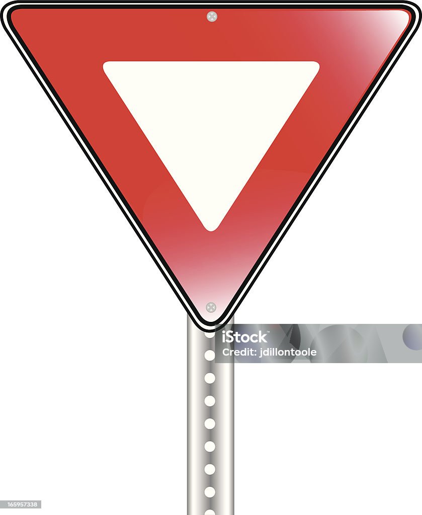 Yield Sign Icon Red Yield Sign Red Stock Illustration - Download Image Now - Backgrounds ...