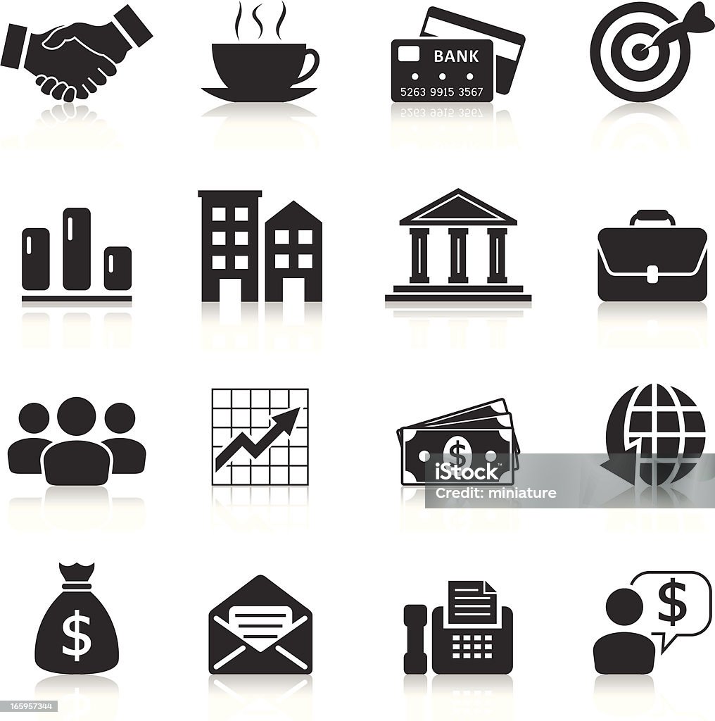Finansowych i biznesowych ikony - Grafika wektorowa royalty-free (Aktówka)