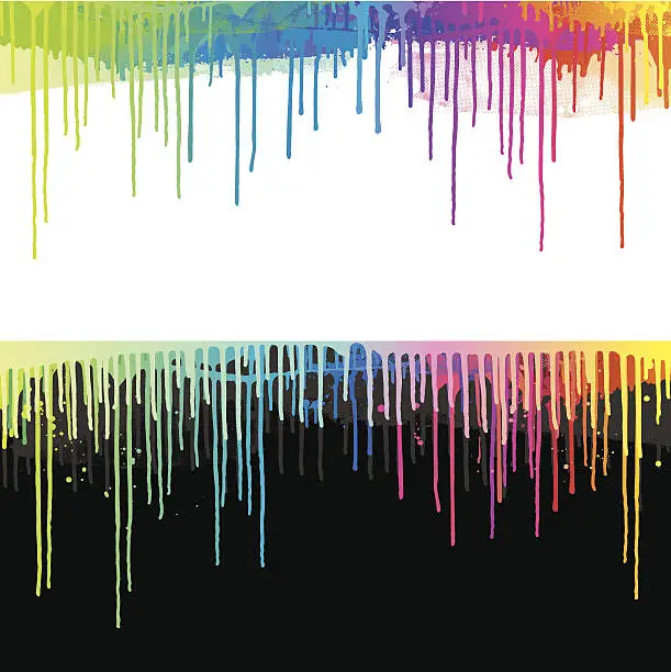 Vector illustration of Rainbow paint drips