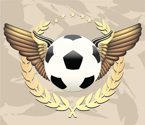 Vector illustration of Golden Soccer Trophy