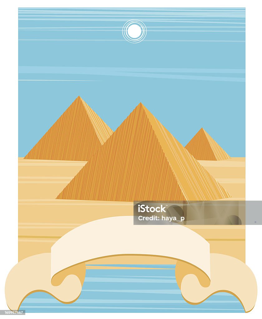 Egito Pirâmide em extremamente sol e fita - Royalty-free Admirar a Vista arte vetorial
