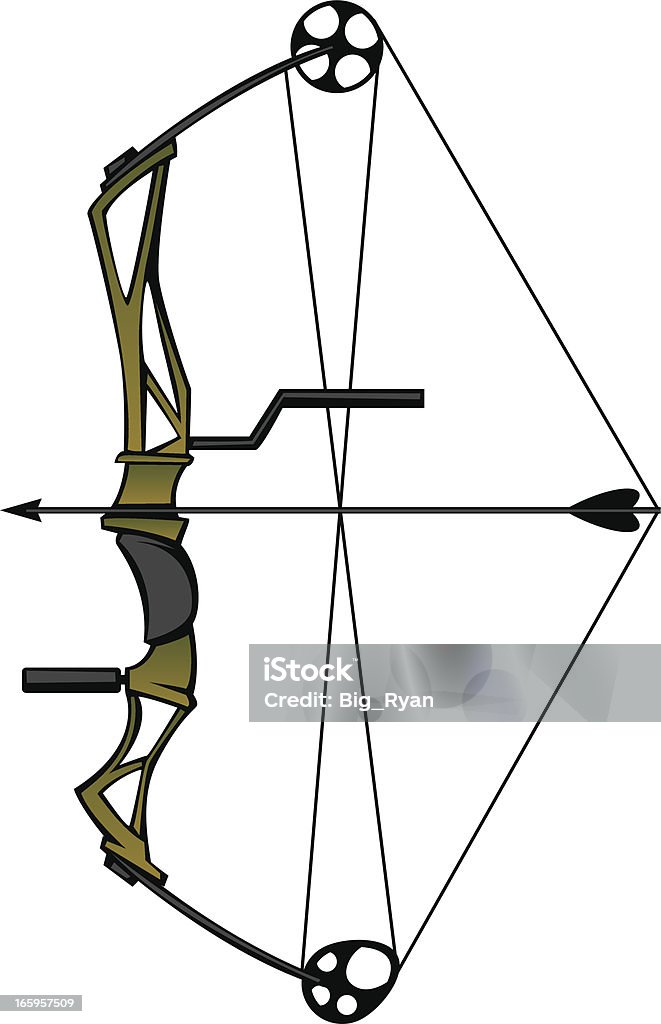 compound bow illustration of a modern compound bow Compound Bow stock vector
