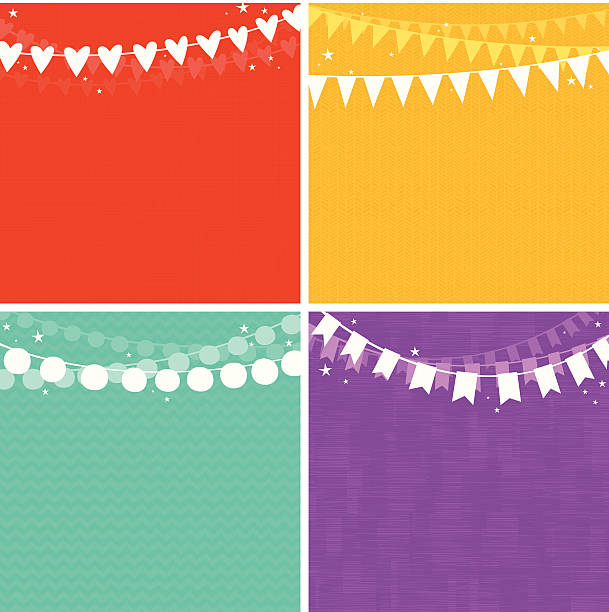 Party Garlands Background Set. EPS8 vector art illustration