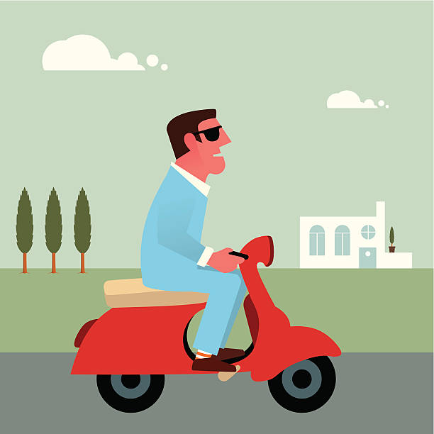 ilustrações de stock, clip art, desenhos animados e ícones de scooter vespa - vespa scooter