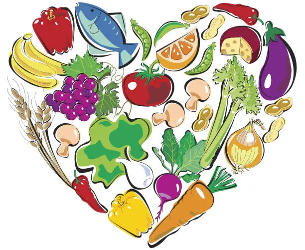Vector illustration of Healthy Food Heart