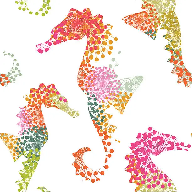 Vector illustration of Seahorse pattern