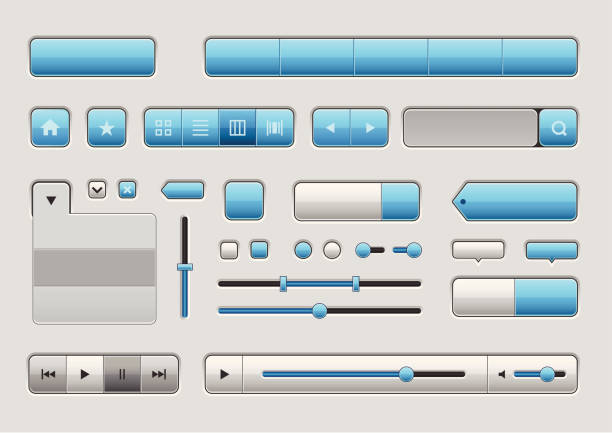 웹 elemets 컬레션 - sliding control panel control playing stock illustrations