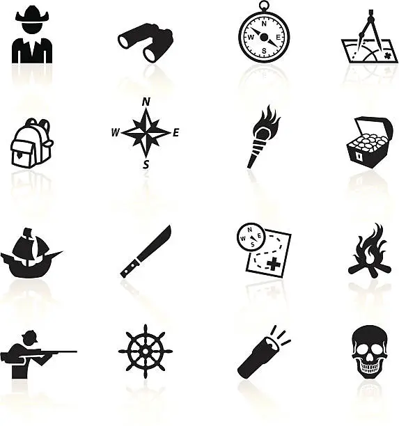 Vector illustration of Black Symbols - Exploration