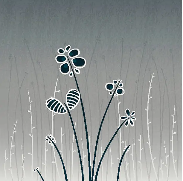 Vector illustration of Flower doodles background