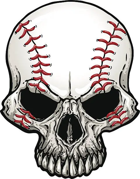 Vector illustration of Baseball Skull