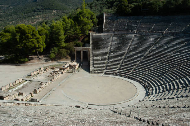 istock Theater in Epidaurus in Greece - an ancient building in Epidaurus, most likely around 330 BC, designed by Polykleitos the Younger. No people 1659577987