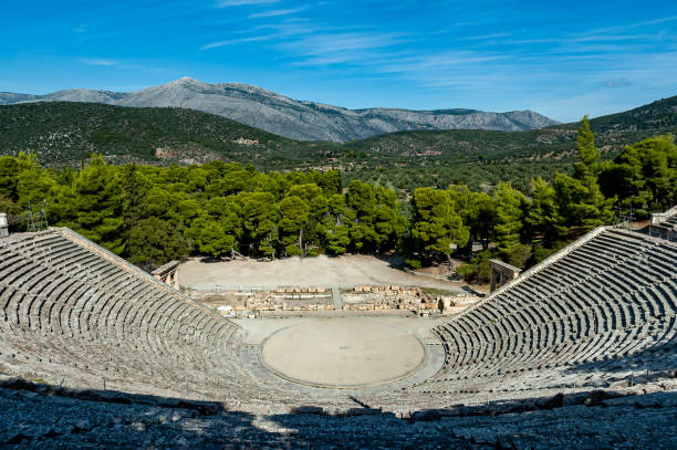 istock Theater in Epidaurus in Greece - an ancient building in Epidaurus, most likely around 330 BC, designed by Polykleitos the Younger. No people 1659577989