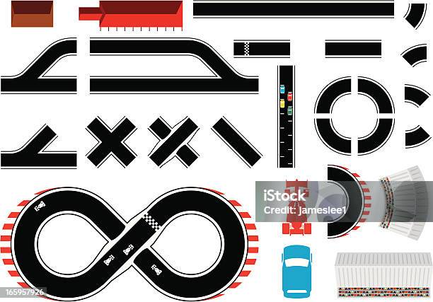 Constructaracetrack Stock Illustration - Download Image Now - Bleachers, Car, Finish Line