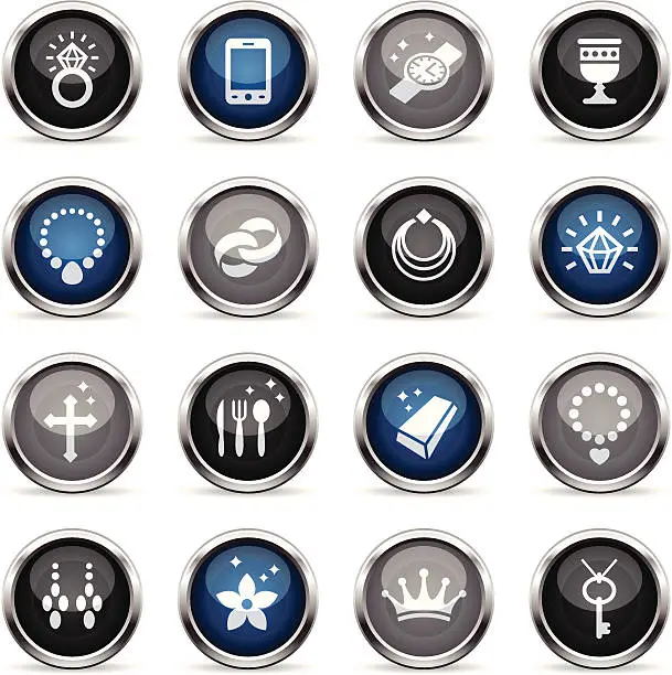 Vector illustration of Supergloss Icons - Jewellery