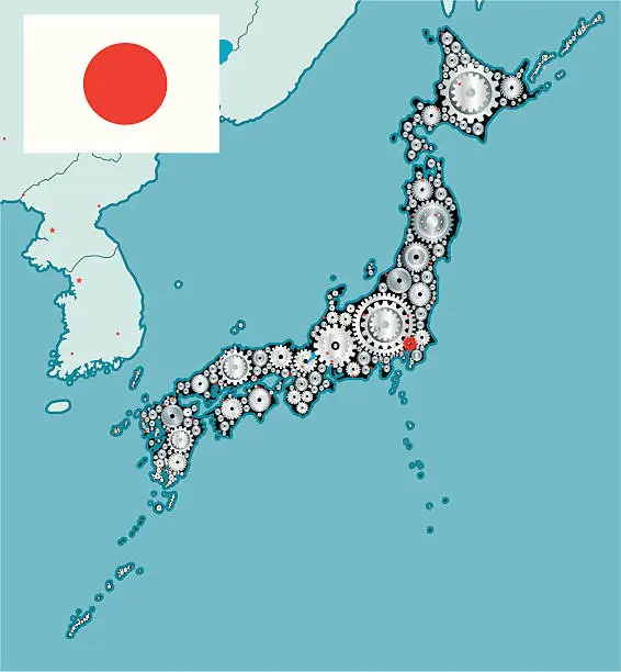 Vector illustration of Japonya Map