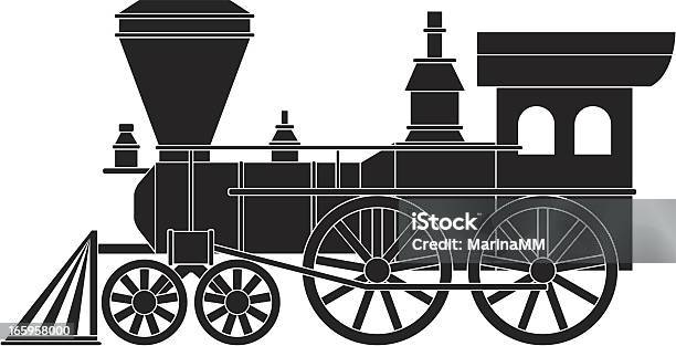 Old Train Stock Illustration - Download Image Now - Railroad Car, Steam Train, Black And White