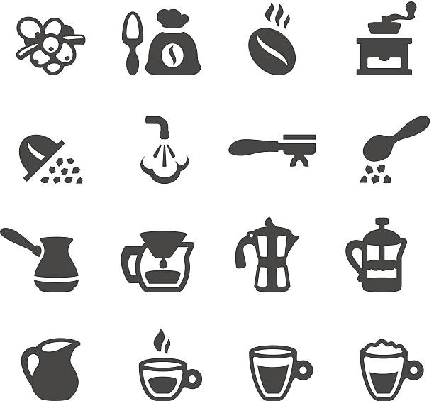 Mobico icons - Espresso Coffee Mobico collection - Espresso Coffee icons. coffee cup coffee hot chocolate coffee bean stock illustrations