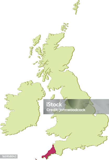 Vetores de Cornwall Mapa Do Reino Unido e mais imagens de Cornualha - Inglaterra - Cornualha - Inglaterra, Mapa, Ilhas Scilly