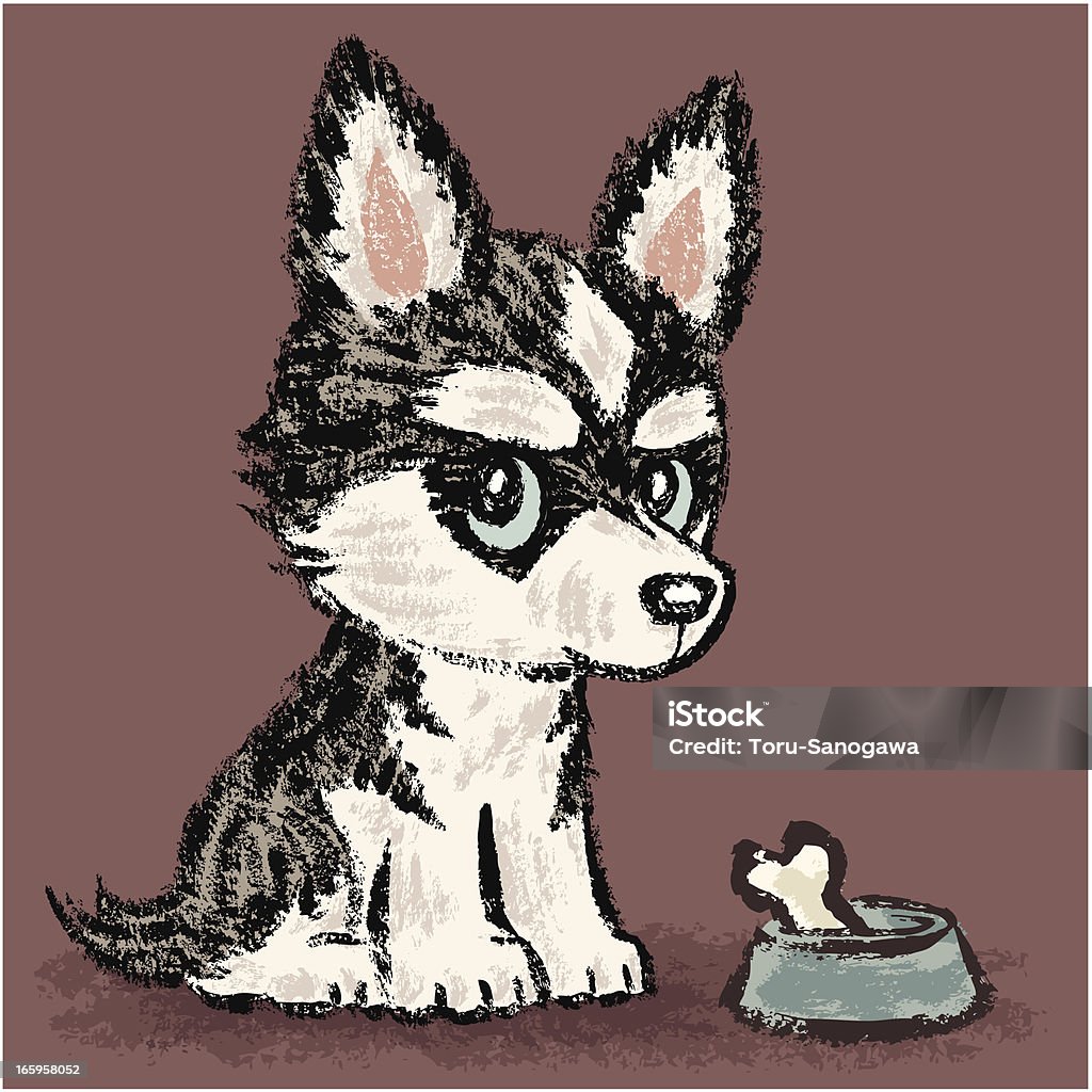 Husky syberyjski i mączka - Grafika wektorowa royalty-free (Bez ludzi)