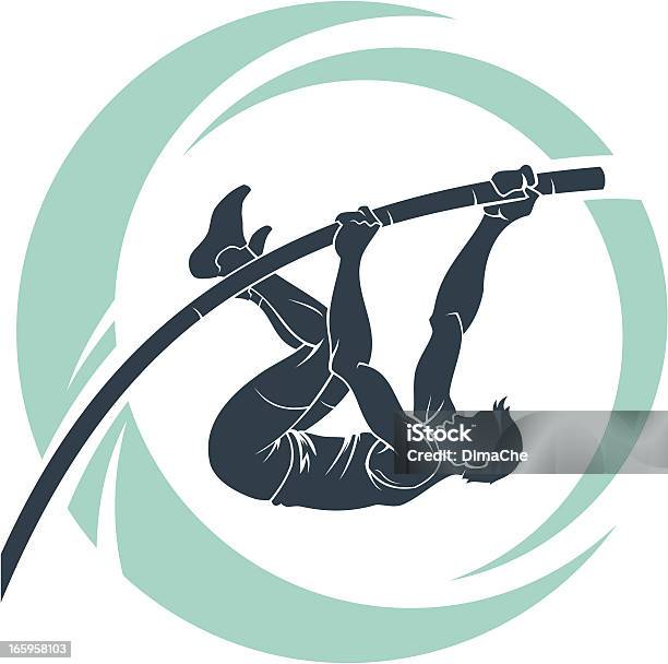 Полюс Опорный Прыжок — стоковая векторная графика и другие изображения на тему Прыжок с шестом - Прыжок с шестом, Гибкость, Клип-арт