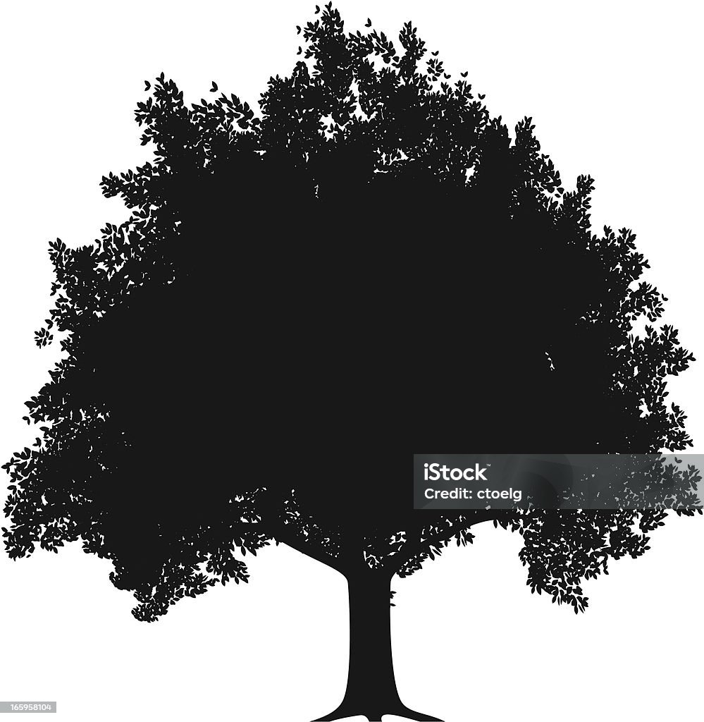 Jabłko Drzewo sylwetka - Grafika wektorowa royalty-free (Jabłoń)