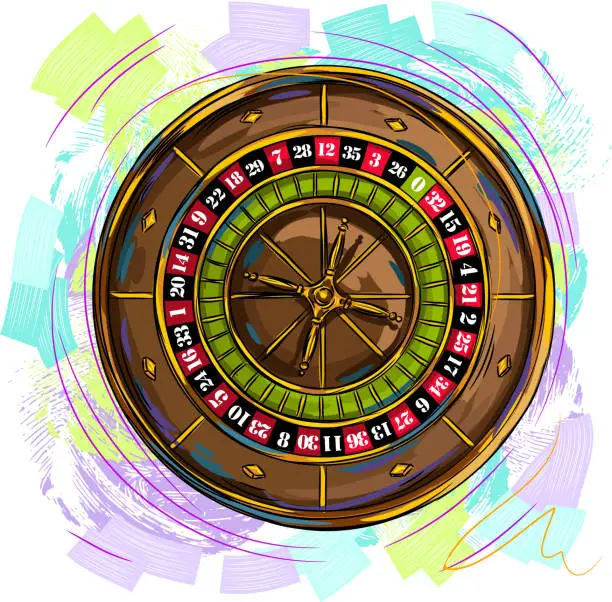 Vector illustration of Casino roulette wheel