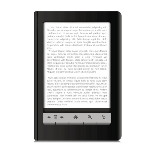 ilustrações de stock, clip art, desenhos animados e ícones de leitor de ebook - leitor de livros eletrónicos