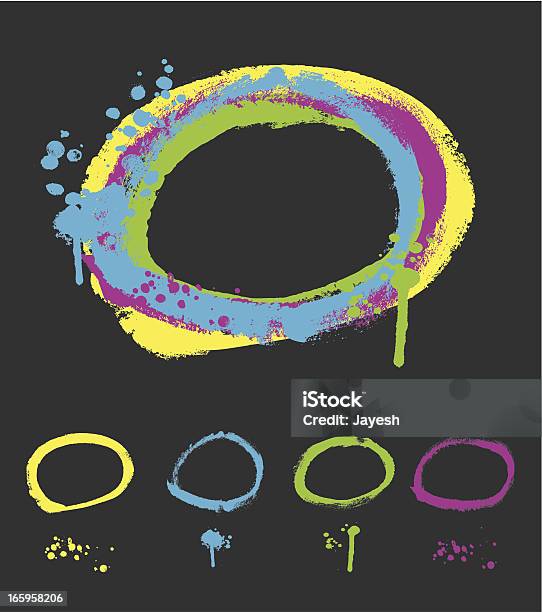 Vetores de Designer Vetor Element Series Círculo De Textura Grunge Pintado Fronteira e mais imagens de Arte