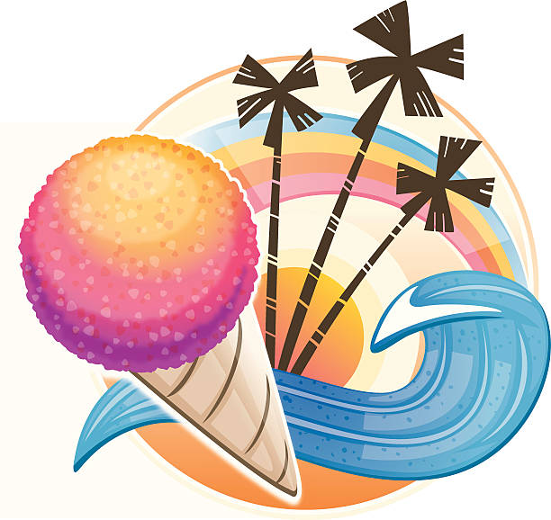 hawaiian shave ice graphic illustration of hawaiian shave ice snow cone stock illustrations