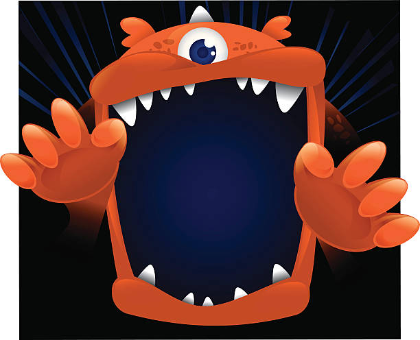 Big Monster Face Big Monster Face Illustration teeth clipart stock illustrations