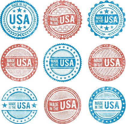 Made in the USA patriotic Grunge icon set