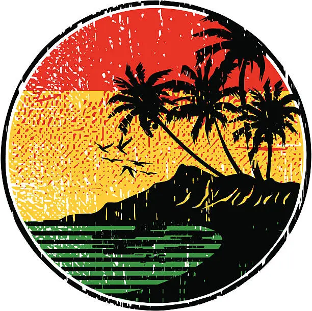 Vector illustration of rasta island