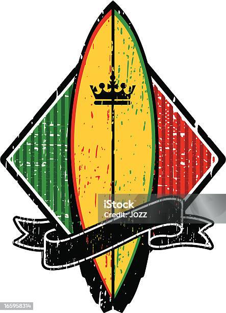 Rasta Surf King - Arte vetorial de stock e mais imagens de Acenar - Acenar, Bandeira, Coroa - Enfeites para a cabeça