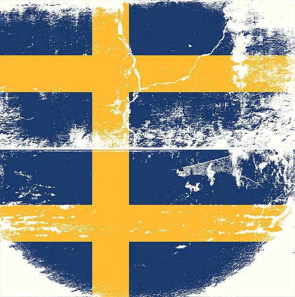 Vector illustration of Sweden Grunge flag