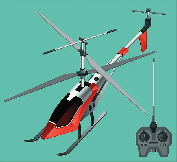 Vector illustration of Remote controlled helicopter