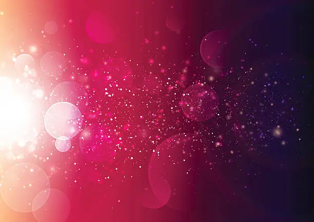 Vector illustration of Ombr_ red background with bubbles and dots of light