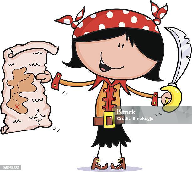 Girl Pirate Stock Illustration - Download Image Now - Adventure, Boat Captain, Cartoon