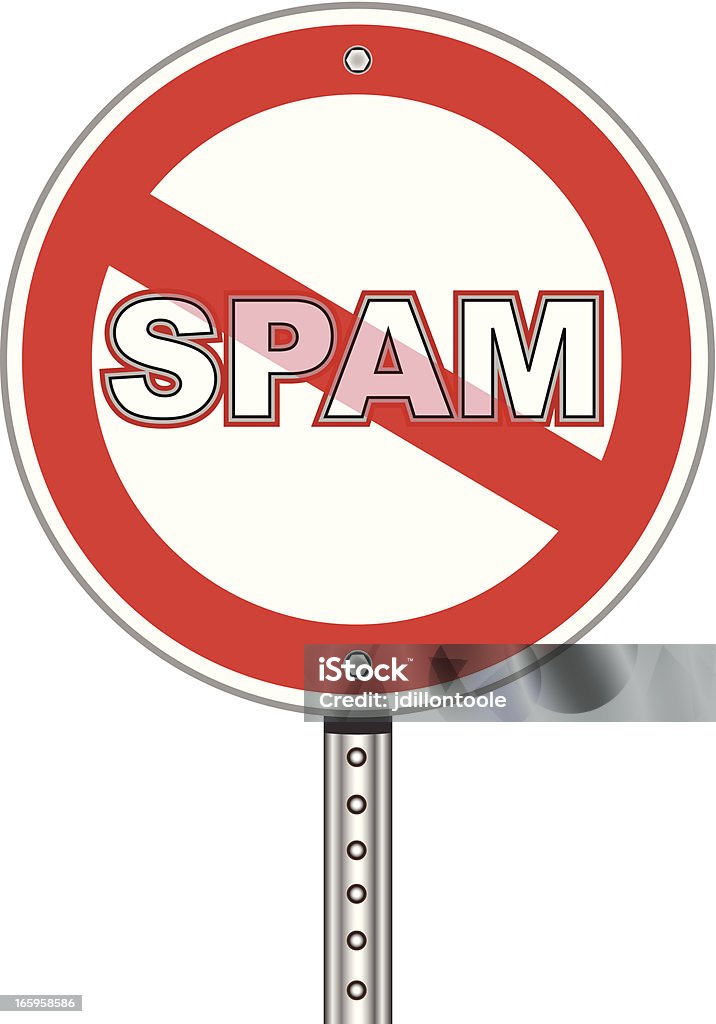 Redondo señal de advertencia/Spam - arte vectorial de Ansiedad libre de derechos
