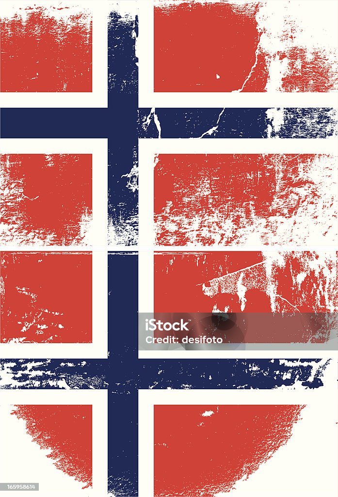 Drapeau de Grunge de Norvège - clipart vectoriel de Drapeau norvégien libre de droits